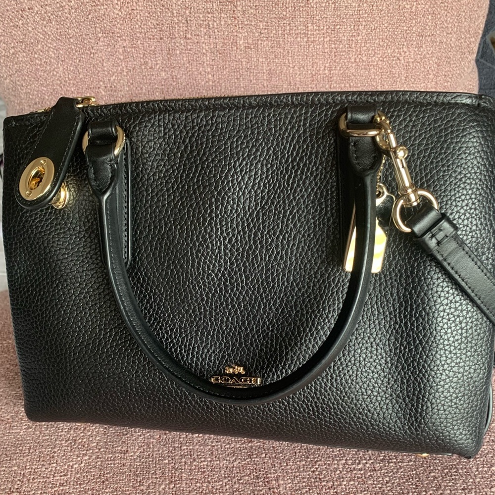COACH BLACK PEBBLE LEATHER PURSE